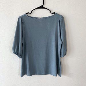 Blue Bubble Sleeve Blouse - H&M
